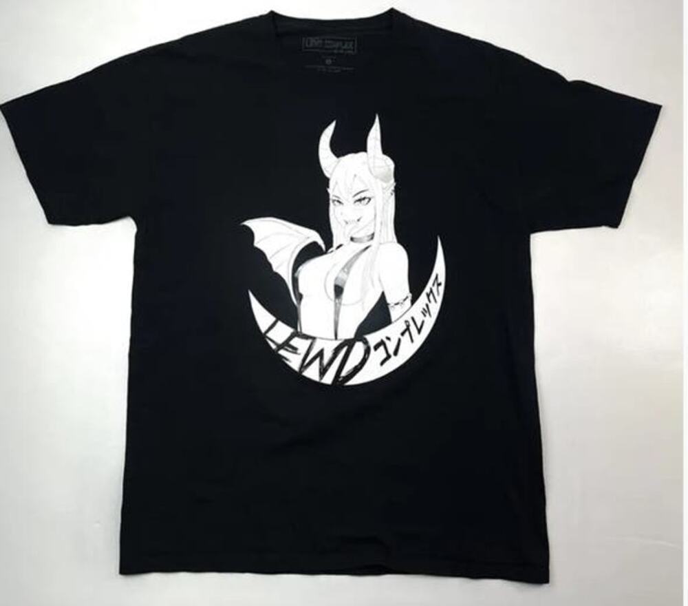 Men’s Med NWT Lewd Complex Evil Succubus Anime Spencer’s black shirt